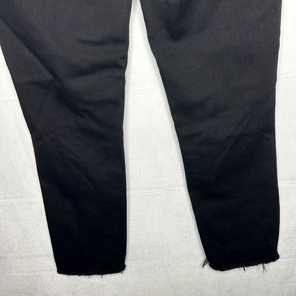 J Brand Mid-Rise Straight Crop Dark Wash Black Distressed Jeans Size 24 (24x25) - Picture 7 of 7